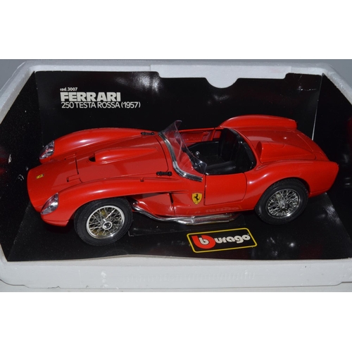 32 - Five 1/18 scale boxed Burago diecast Ferrari models to include 250 Testa Rossa (1957), F40 (race car... 