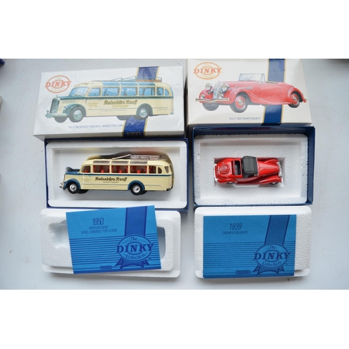 50 - Collection of boxed diecast Dinky vehicle models incl. 3 DY-S 17 1939 Triumph Dolomite (1 missing ou... 