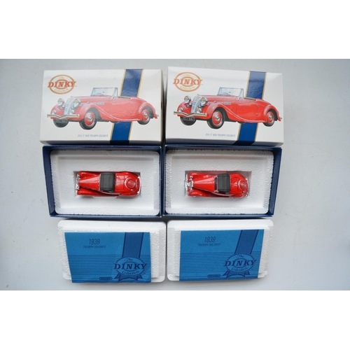 50 - Collection of boxed diecast Dinky vehicle models incl. 3 DY-S 17 1939 Triumph Dolomite (1 missing ou... 