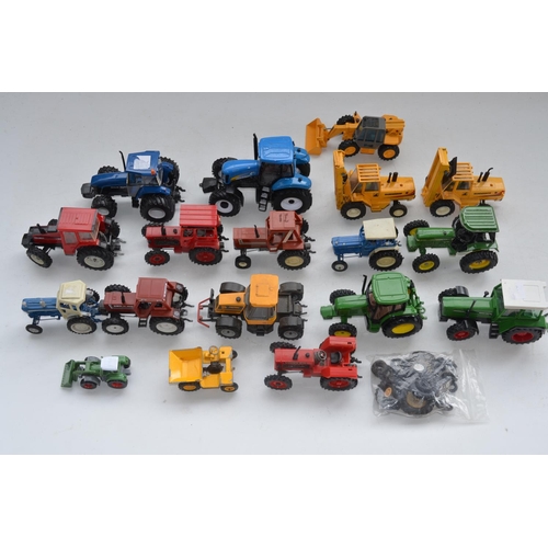 67 - Collection of used Britain's tractor models, mostly 1/32 scale