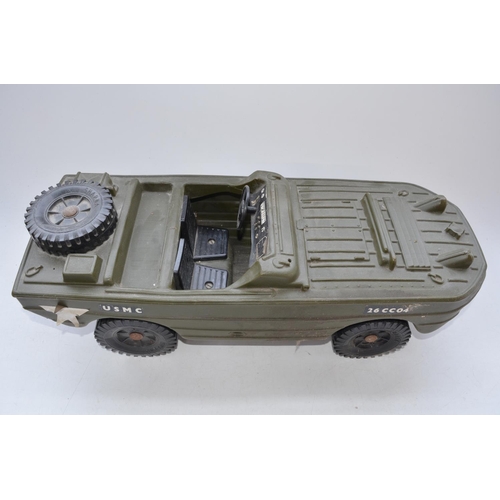 70 - Cherilea 1/6 scale amphibious Jeep with 2 Action Man figures, motorbike with side-car and a canoe (5... 