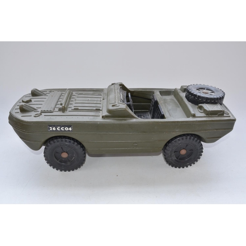 70 - Cherilea 1/6 scale amphibious Jeep with 2 Action Man figures, motorbike with side-car and a canoe (5... 