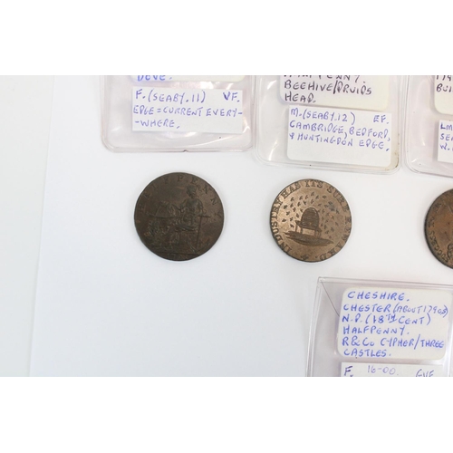 921 - C17th/18th English provincial conder token coins inc. Bristol 1652 farthing castle type inner circle... 