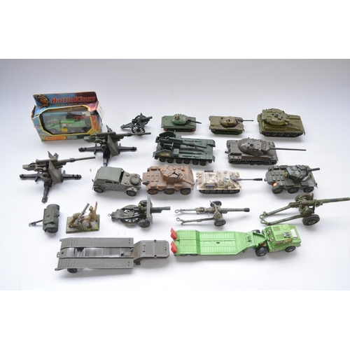 73 - Collection of used diecast military vehicle models including a metal tracked Solido AMX 30T, 2x Dink... 