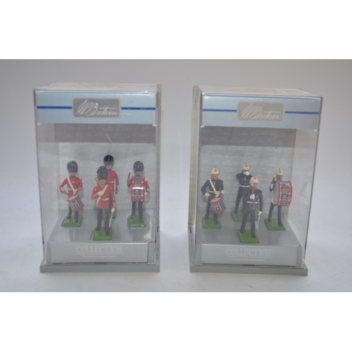 74 - Six boxed modern Britains cast metal soldier figure sets - Scots Guards and Royal Marines bandsmen i... 