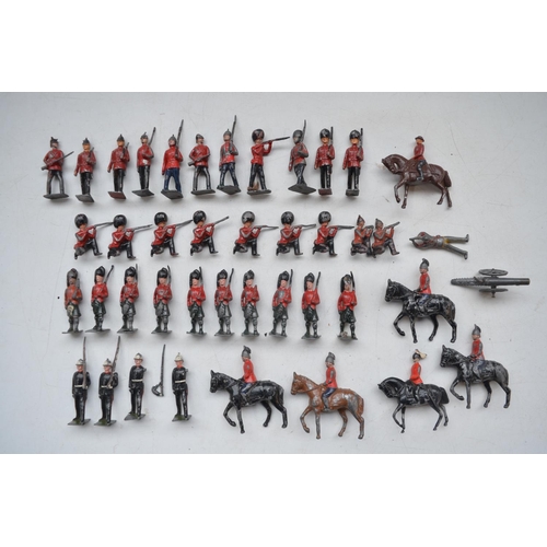 75 - Collection of vintage hollow cast lead soldier figures, mostly no manufacturers marks, some Britains... 