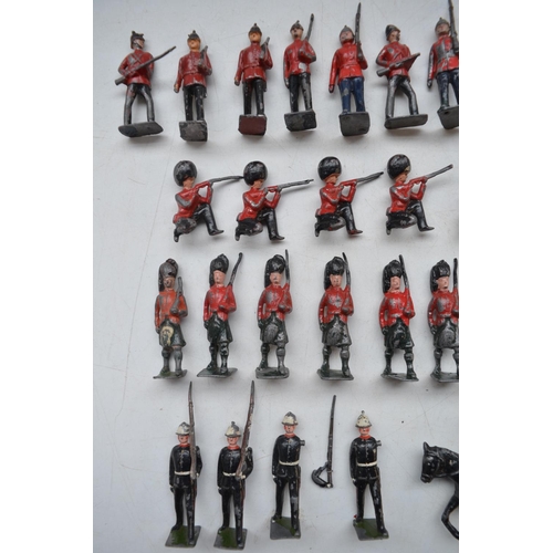 75 - Collection of vintage hollow cast lead soldier figures, mostly no manufacturers marks, some Britains... 