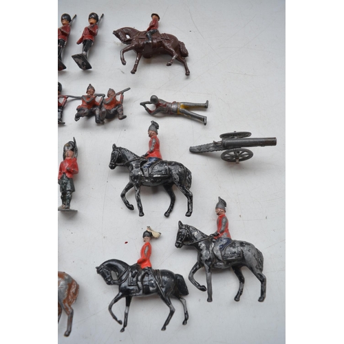 75 - Collection of vintage hollow cast lead soldier figures, mostly no manufacturers marks, some Britains... 