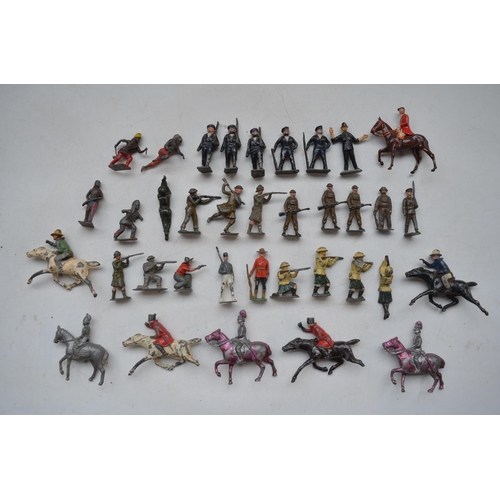 76 - Collection of vintage hollow cast lead soldier figures. Most with no manufacturers marks. Includes C... 