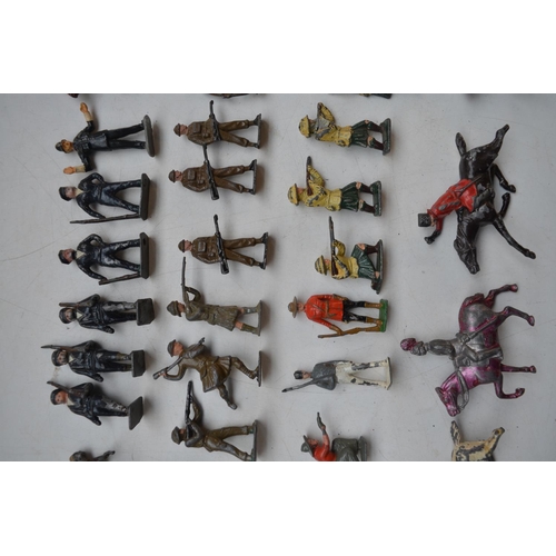 76 - Collection of vintage hollow cast lead soldier figures. Most with no manufacturers marks. Includes C... 