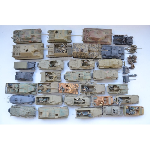 78 - Collection of built 1/35 plastic model kits, all WW2 German armour. King Tigers, Panthers, Ferdinand... 