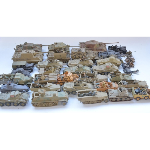 78 - Collection of built 1/35 plastic model kits, all WW2 German armour. King Tigers, Panthers, Ferdinand... 