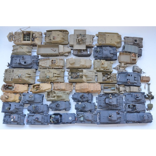 78 - Collection of built 1/35 plastic model kits, all WW2 German armour. King Tigers, Panthers, Ferdinand... 