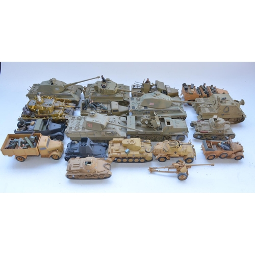 78 - Collection of built 1/35 plastic model kits, all WW2 German armour. King Tigers, Panthers, Ferdinand... 