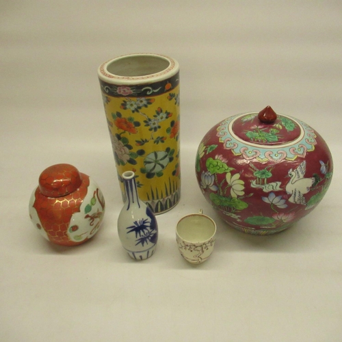 173 - Selection of Japanese ceramics inc. ginger jars, vase, etc. (5)