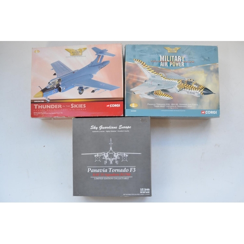 85 - Three boxed 1/72 diecast aircraft models, all damaged/missing parts. Corgi SAAF Buccaneer missing no... 