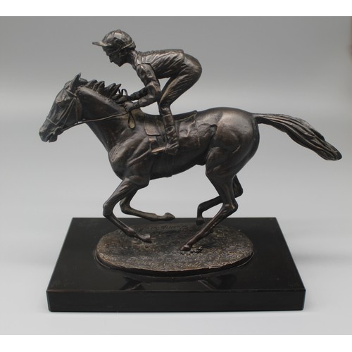 1145 - David Cornell (British C20th) 'Champion Finish ' patinated bronze model of Nijinsky with Lester Pigg... 