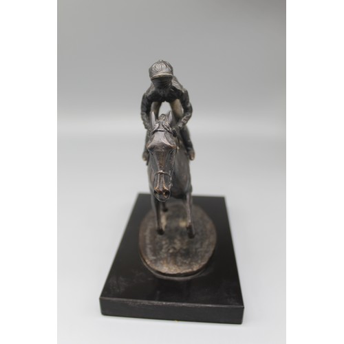 1145 - David Cornell (British C20th) 'Champion Finish ' patinated bronze model of Nijinsky with Lester Pigg... 