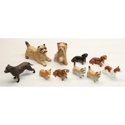 162 - Beswick Terriers and small breeds to inc. Staffordshire Bull Terrier, Cairn Terriers, Dachshunds etc... 