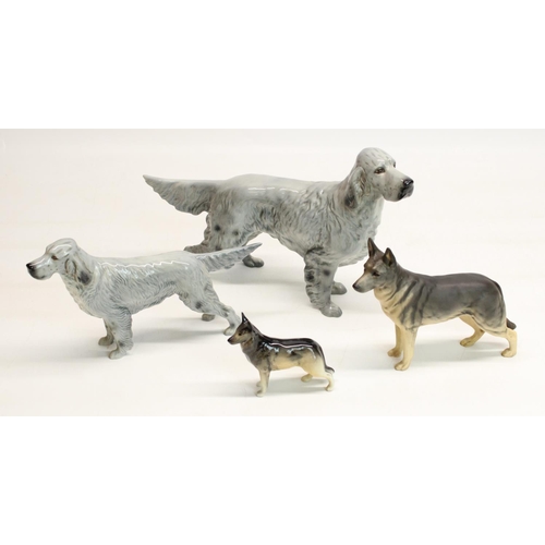 166 - Beswick English Setter model 1220 (leg A/F), English Setter Ch. Bayldone Baronet, Alsatian Ch. Ulric... 