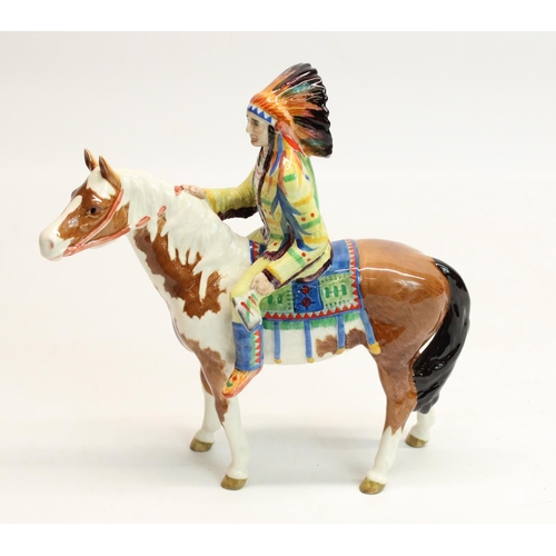 189 - Beswick Mounted Indian on skewbald horse, model #1391