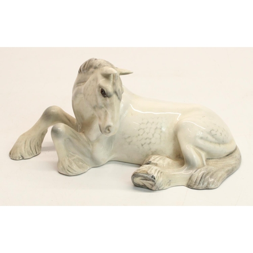 201 - Beswick dapple grey shire horse lying down, model #2459