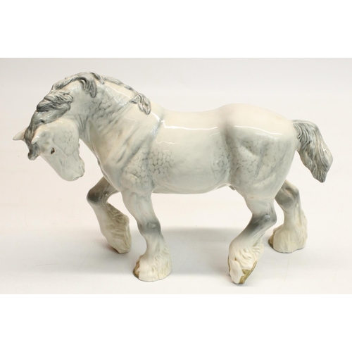 202 - Beswick dapple grey shire horse stallion #2578 with raised front leg, gloss