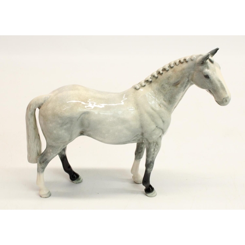 207 - Beswick grey hunter with plaited mane, H19.5cm