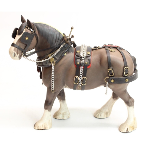 221 - Beswick Clydesdale horse in working harness, #2645, matte glaze, H26cm