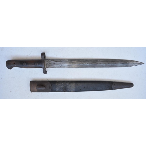 735 - Pattern 1903 SMLE sword bayonet with scabbard, blade length 30.4cm