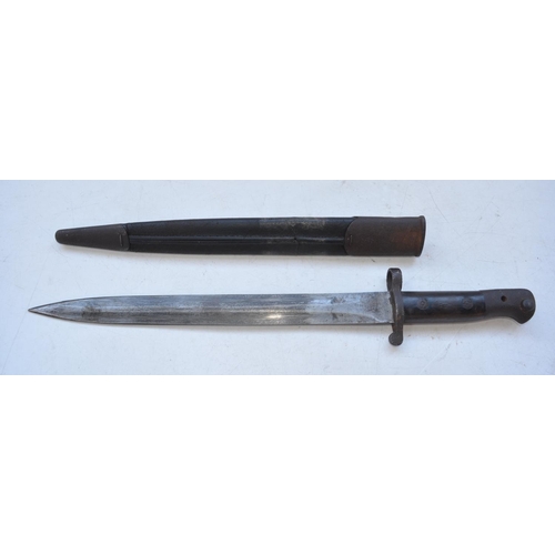 735 - Pattern 1903 SMLE sword bayonet with scabbard, blade length 30.4cm