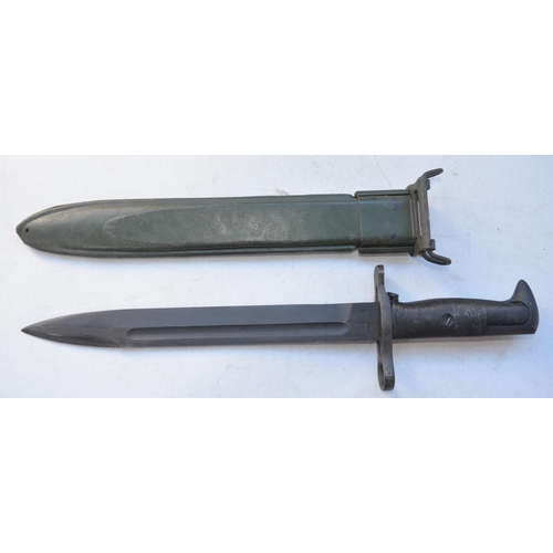 740 - Taiwanese licence built version of US M1 rifle bayonet stamped 60-6 KS, with scabbard. locking/relea... 