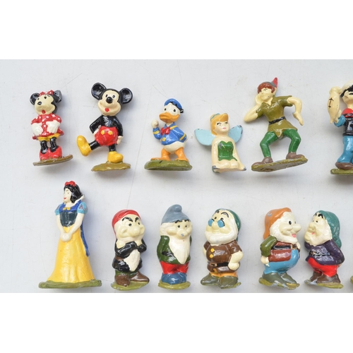 414 - Collection of 18 vintage cast metal cartoon characters including Snow White And The Seven Dwarves, P... 