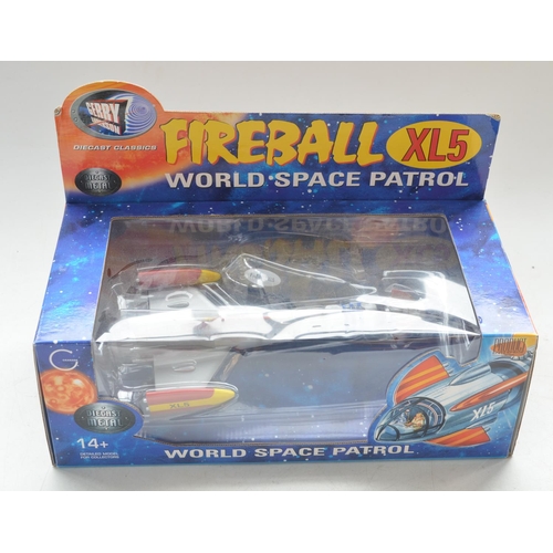 416 - Boxed diecast Gerry Anderson Fireball XL5 World Space Patrol model with stand by Granada Ventures/Pr... 