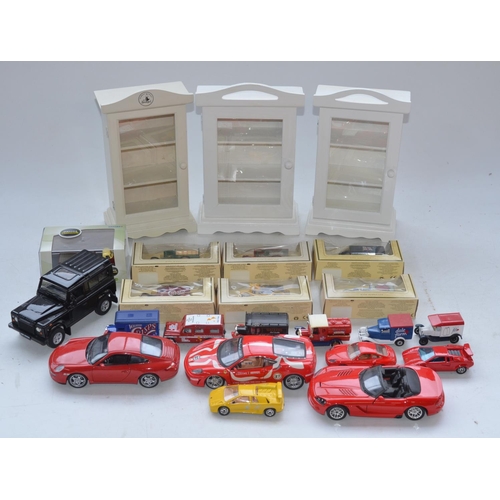 419 - Collection of diecast model cars, various scales and manufacturers to include Burago, Maisto, Welly ... 