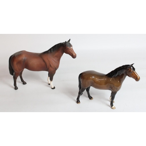 233 - Beswick brown Quarter Horse model 2186 and a brown New Forest Pony