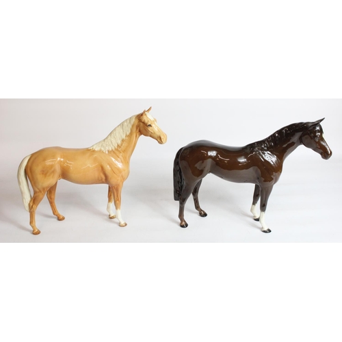 242 - Beswick Large Hunter model 1734 in Palomino and Brown (2)