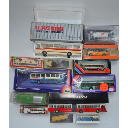 425 - Collection of boxed diecast bus models to include Conrad Mercedes Benz 0 303 RHH Omnibus, Schuco Kas... 