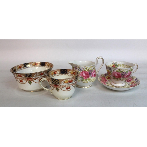 155 - Royal Albert Serena tea ware: six trios, sandwich/cake plate, milk jug, quantity of Stanley  tea war... 