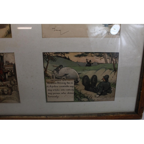 151 - Charles Crombie, Motoring Regulations, set of four early C20th colour prints framed as one, W63cm H4... 