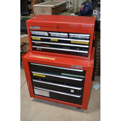 532 - Draper tool chest containing a large number of workshop tools including a Kamasa Torque wrench, sock... 