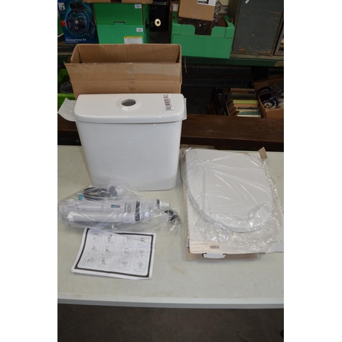 540 - Victoria Plum new unused and complete Fairbanks comfort toilet with cistern, seat and bowl