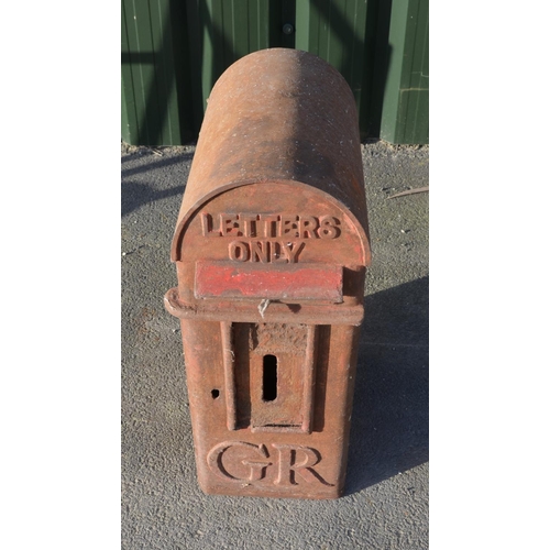 95 - George V 'Letters Only' cast metal post box, H52 W20 D32cm