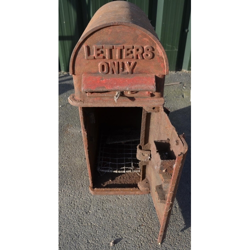 95 - George V 'Letters Only' cast metal post box, H52 W20 D32cm