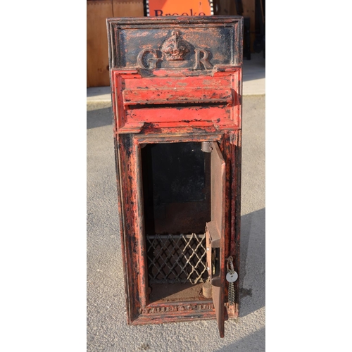 96 - George V Royal Mail cast metal post box by T Allen London, with backdoor and front door with key