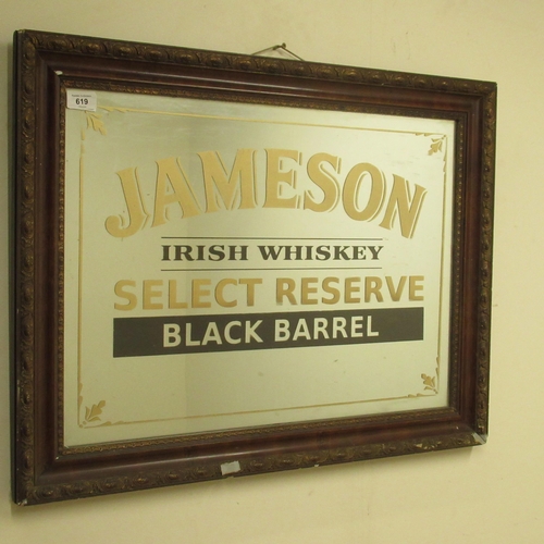 508 - Reproduction Jameson Irish Whiskey advertising mirror in gilt frame, 47cm x 64cm