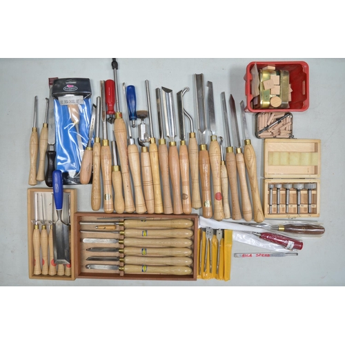 589 - Extensive collection of woodworking chisels by Marples, Robert Sorby, Ashley Isles etc, boxed metric... 