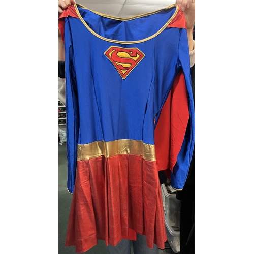 555 - Approx. 13 Supergirl costumes, various styles (1 box)