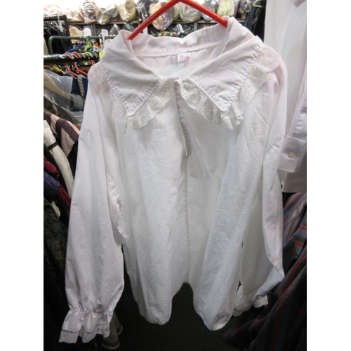 336 - Collection of men's predominantly white frilly period style shirts (80)