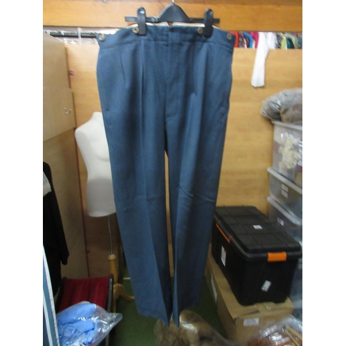 821 - Blue RAF trousers in sizes 30, 34, 36 & 32, approx.38